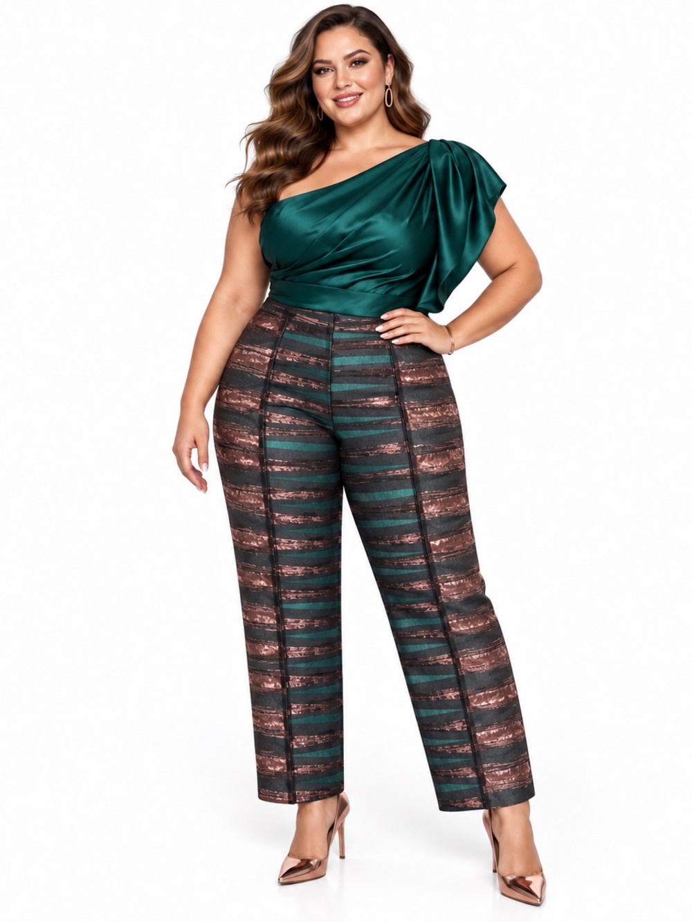 Ashro SZ 22W Emerald Green/Metallic Copper/Black Trousers/Waist 45”